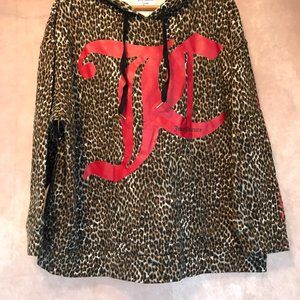 Juicy Couture XL Animal Print Cheetah Brown Pink Hoodie
